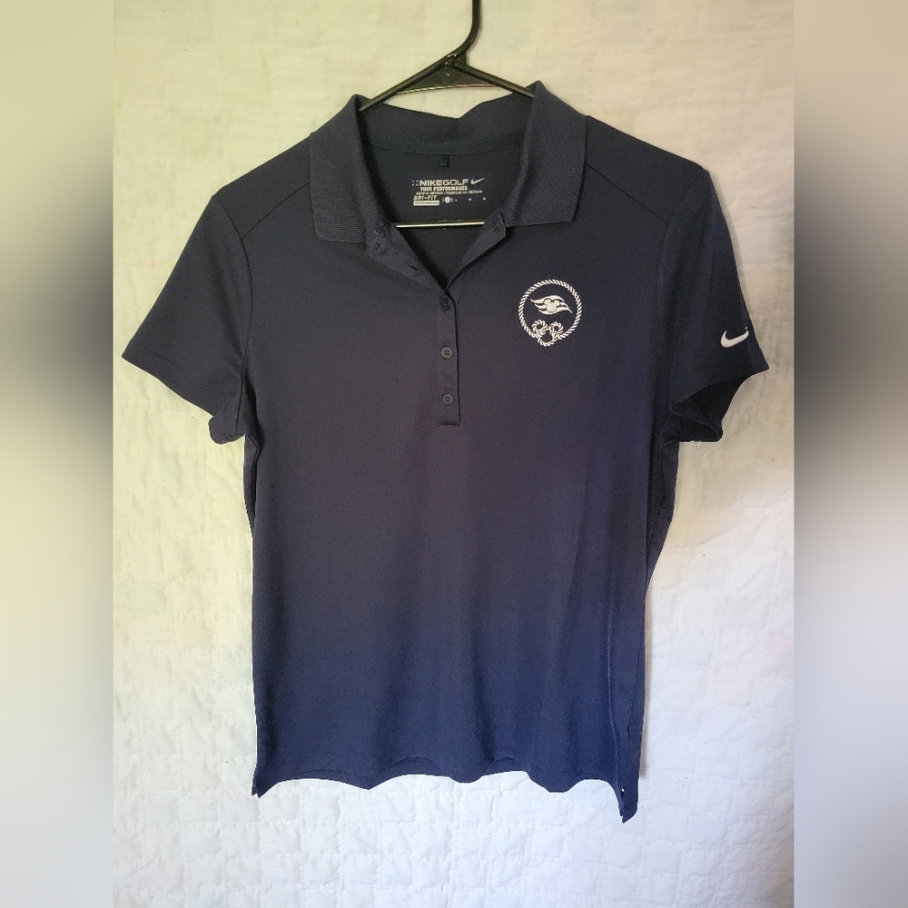 Nike Golf Disney Cruise Dri-Fit Polo Size  Large Navy Blue